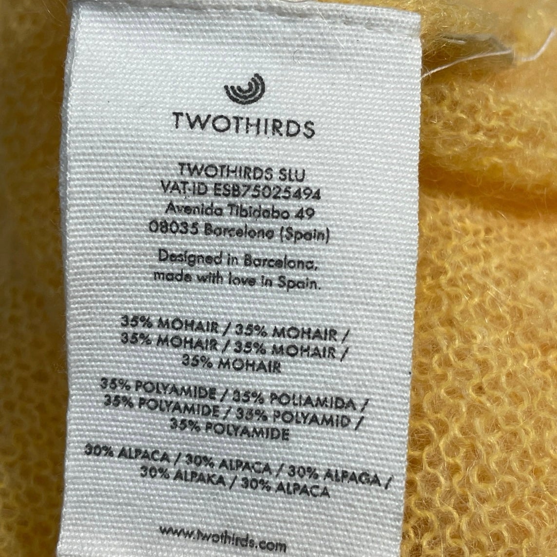 Two Thirds Women's Yellow Alpaca Button Down Long Sleeve Cardigan Sweater Top M — image 5 of 5